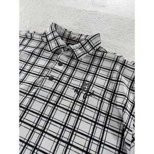 Wolf Creek FootJoy Plaid White Black Athletic‎ Golf Polo Shirt Men's XL Clean
